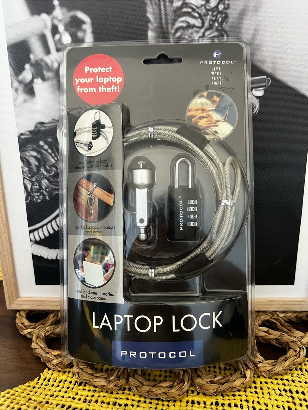 Silver Laptop Security Cable with Combination Lock